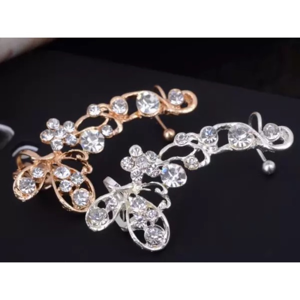 Gold Butterfly Left Pierced Ear Cuff or Shoe or Hair Jewelry